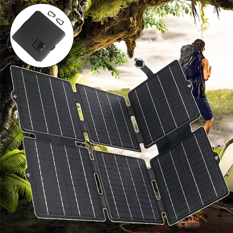 

200W Foldable Solar Panel ETFE Waterproof 5V USB High Power Outdoor Solar Charger for Mobile Phone Camping Hiking Fishing