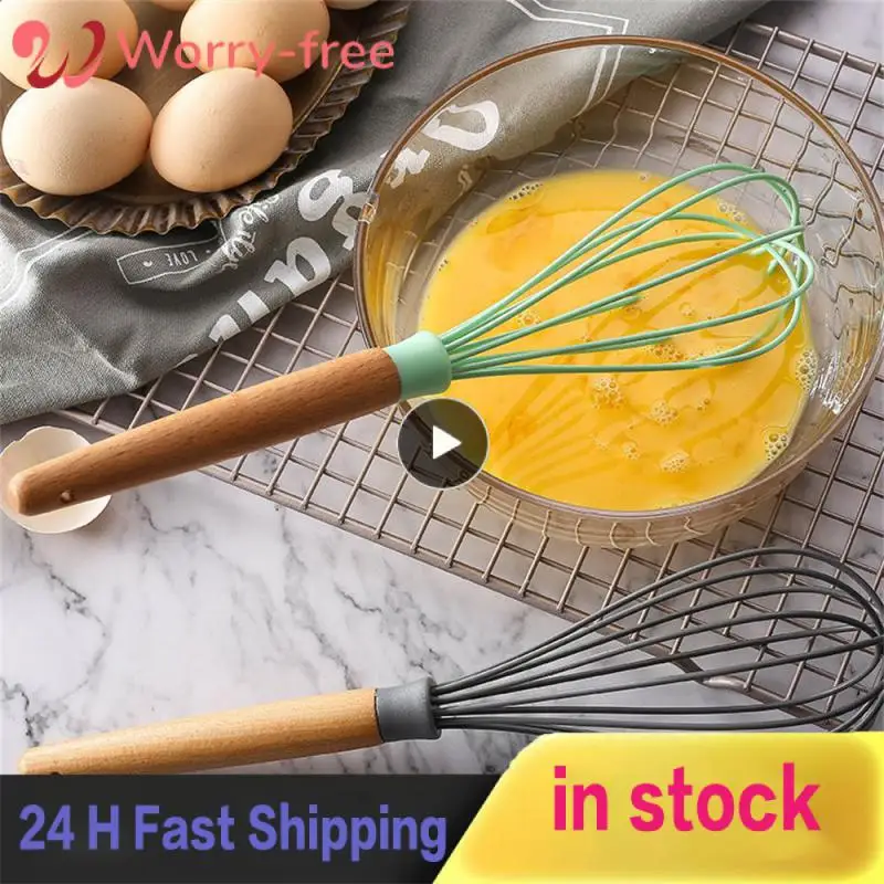 

Grey Comfortable Grip Hand Mixer Silicone Kitchen Tools Rugged And Durable Egg Beater Nordic Green Silicone Material