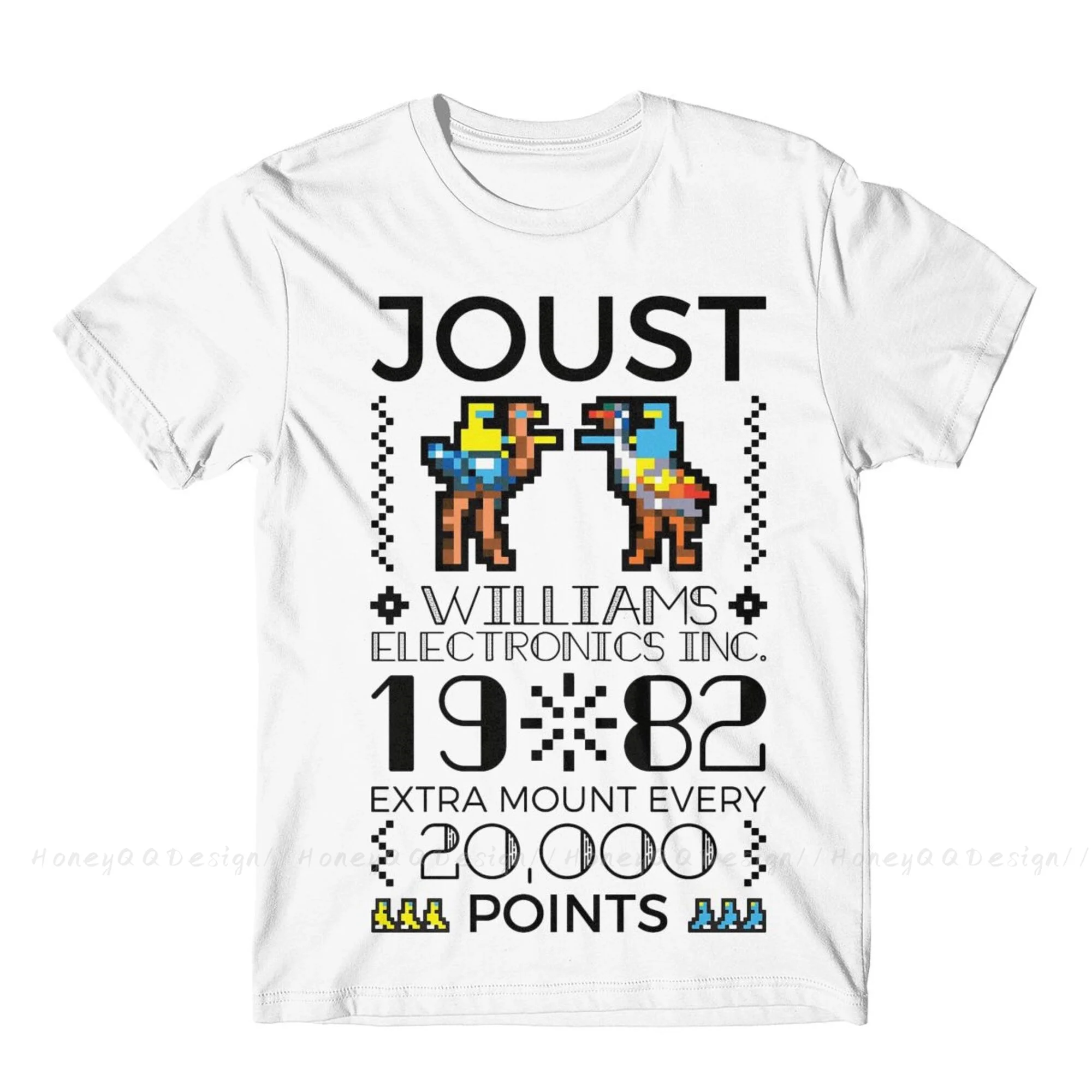 Рубашка мужская с круглым вырезом аркадная игра 70s 80s Joust хлопок круглый воротник