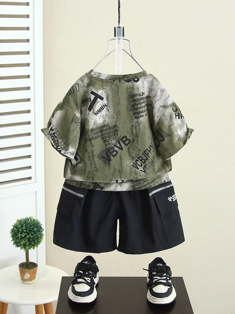 Детский летний комплект из 2 предметов футболка с коротким рукавом и шорты