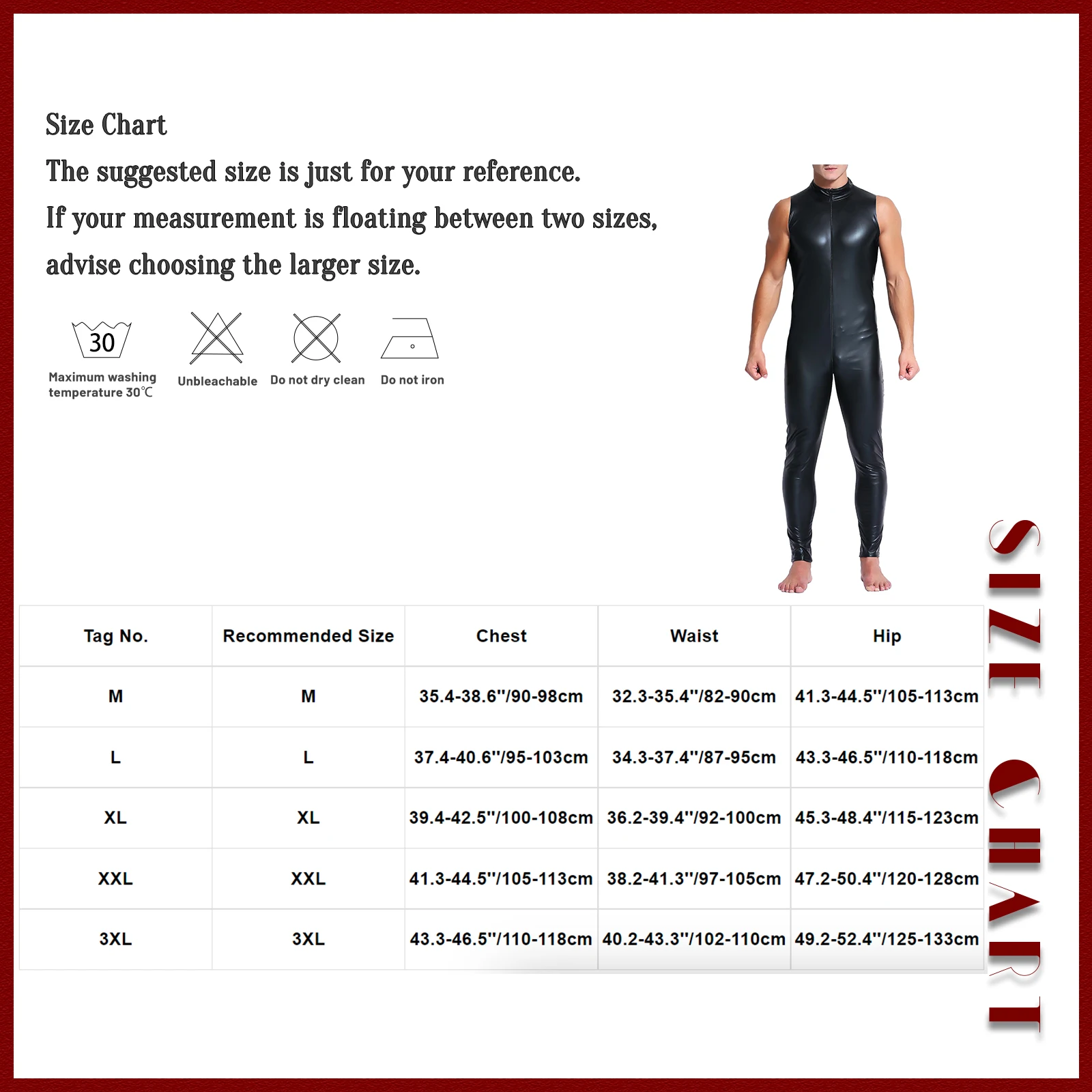 Men High Collar Bodysuit Swimsuit Swimwear Sleeveless Zipper Bodycon Stretchy Gym Jumpsuit Black One-Piece Faux Leather Catsuit