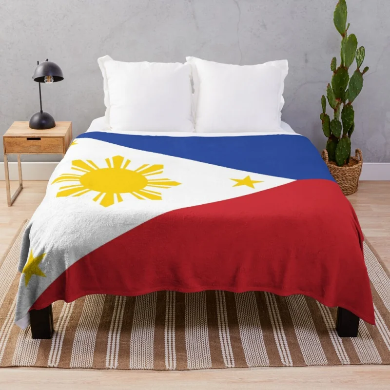 

Philippines Flag Throw Blanket sofa blanket with tassels crochet blankets Sofa blankets fluffy blanket