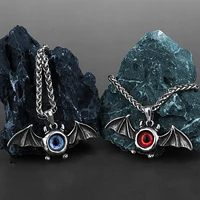 retro bat eye pendant unisex eye fashion personality couple 316l stainless steel pendant necklace gift jewelry wholesale
