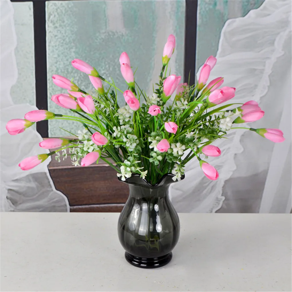 

Artificial Flower Bouquet Home Floral Decor Wedding Party 12 Heads Plastic Fake Flower