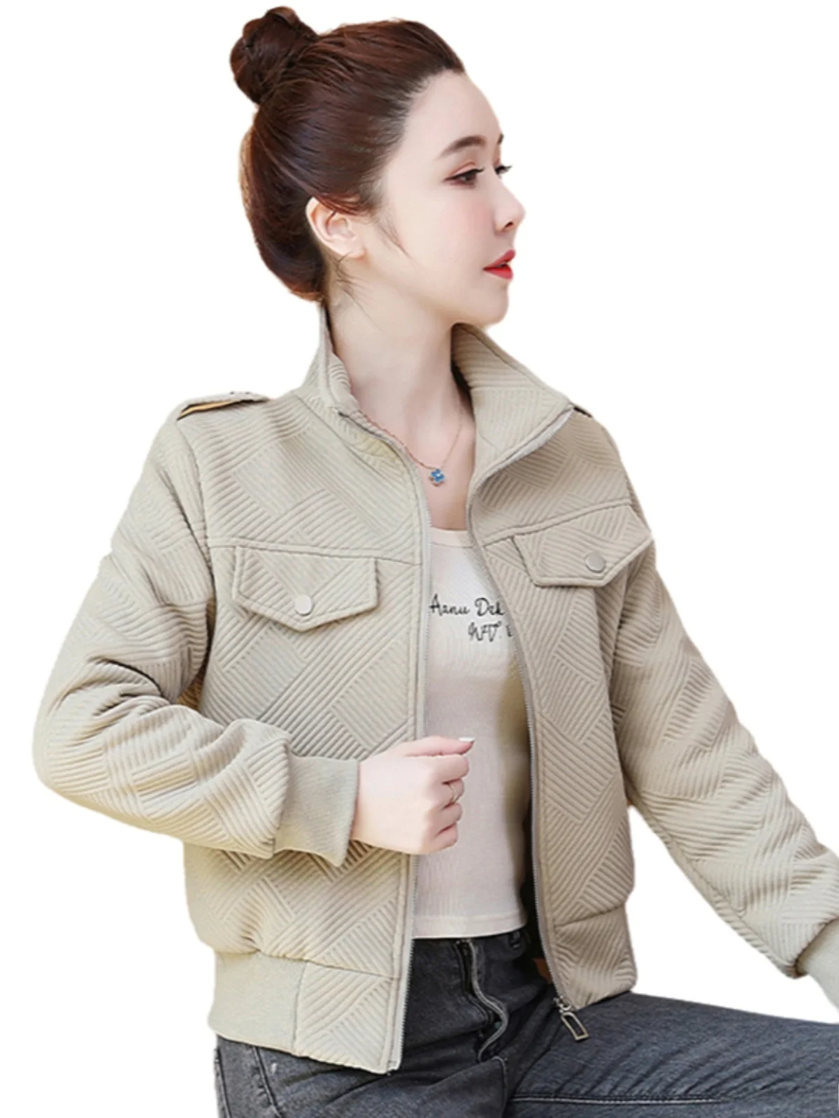 Осенне-зимняя бейсбольная форма на флисовой подкладке верхняя одежда женская