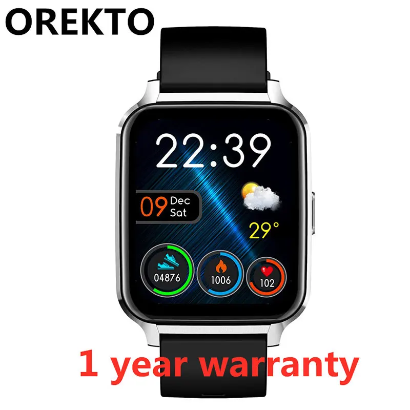 

OREKTO 2022 New Smart Watch Women Full Touch Screen Sports Fitness Watch Waterproof IP67 Smartwatch Men For Android ios Iphone