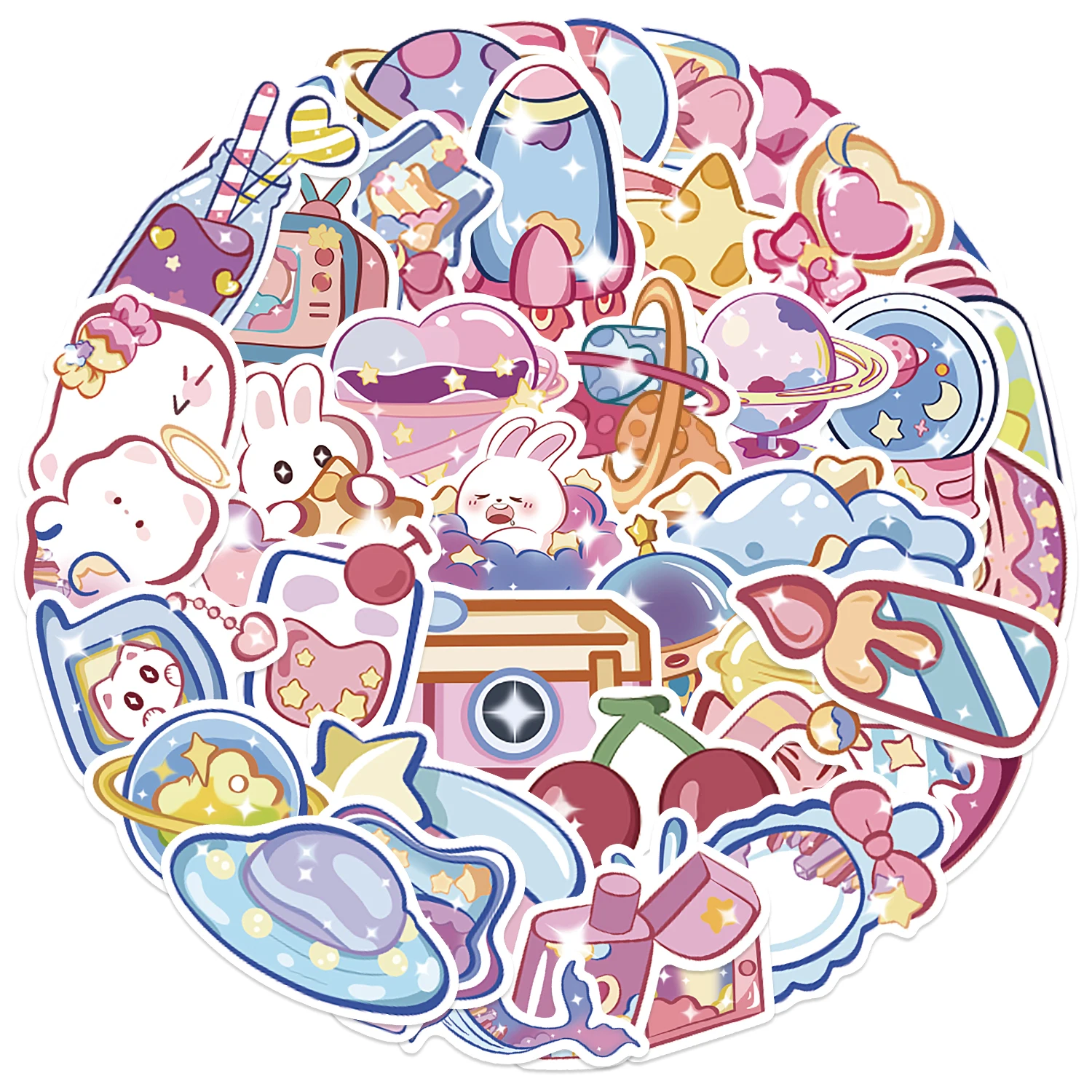 50 шт. блестящие наклейки с галактическим феномом для телефона скрапбукинга