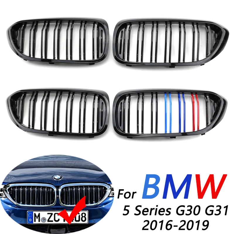 M Grille Car Front Grill Bumper Kidney Racing Grills For BMW 5 Series G30 G31 G38 525I 530I 540I 550I 2017-2019 Gloss Black