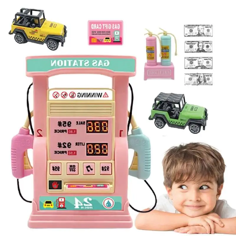 

Kids Petrol Pump Petrol Station Playset Toy With Sounds Early Developmental Toy Parent-child Interactive Desktop Educational