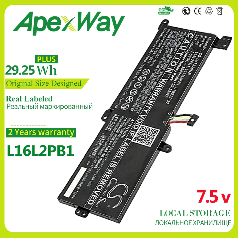 

Аккумулятор ApexWay L16L2PB1 L16C2PB2 для Lenovo Ideapad 320-15IKB -15IAP -15AST -15ABR -14ABR 520-15IKBR 330-15ICN V320-17IKB
