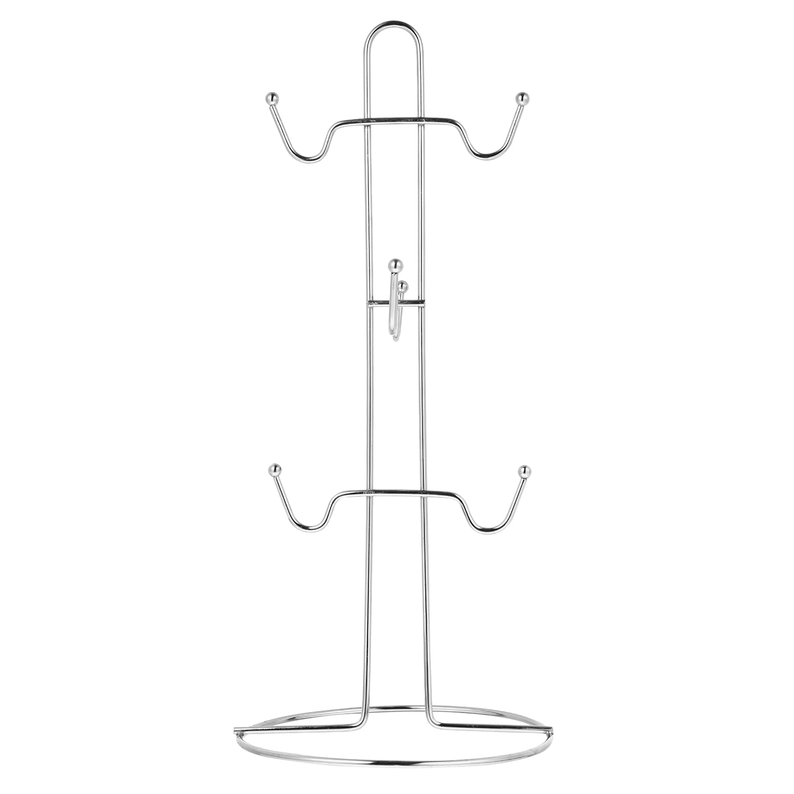 

Wardrobe Coffee Cup Holder Coat Hanger Stand Shelf Mug Iron Drying Display Rack