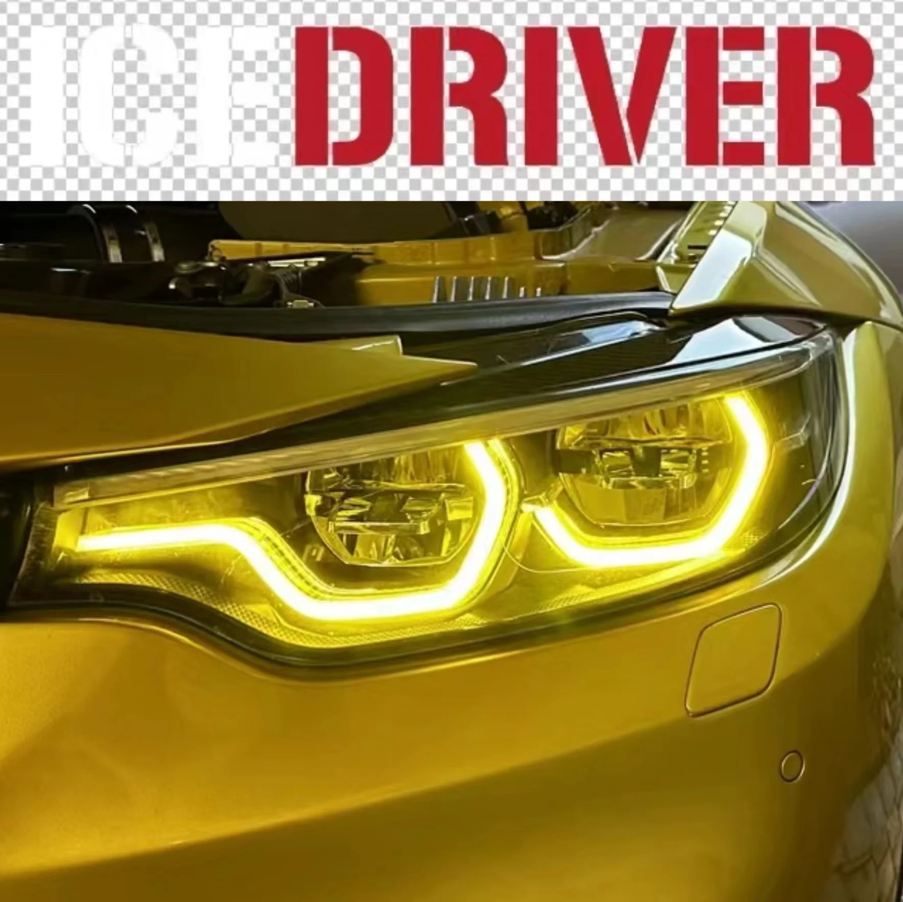 Дневные ходовые огни Icedriver для BMW M3 M4, дневные ходовые огни с ангельскими глазами, разноцветные, RGB, модель DRL RGBW, F80 F82 M3 GTS, желтый модуль DRL