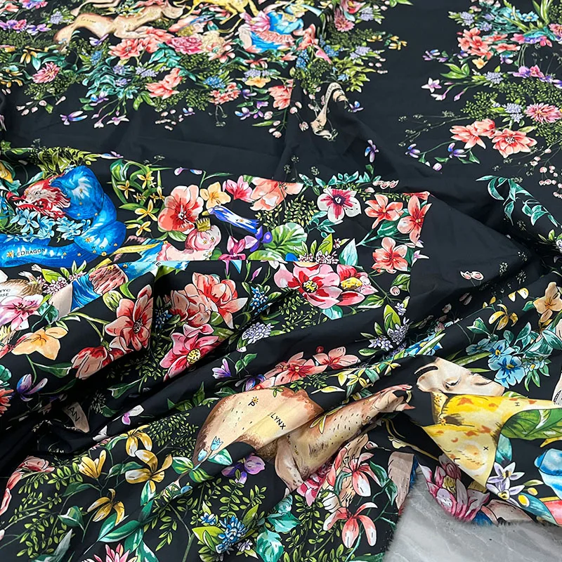 

Квадратный шарф из чистого хлопка с напечатанным местонахождением, женская одежда из чистого хлопка с цифровым принтом потерянных цветов, ткань для юбки