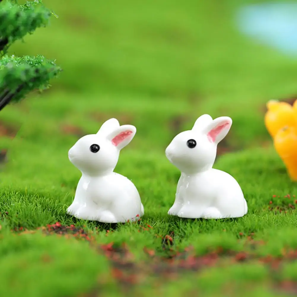 

5 шт. милый кукольный домик Модели животных микро ландшафтное украшение коллекционные пасхальные фигурки кроликов Белый Кролик Пасхальный ...