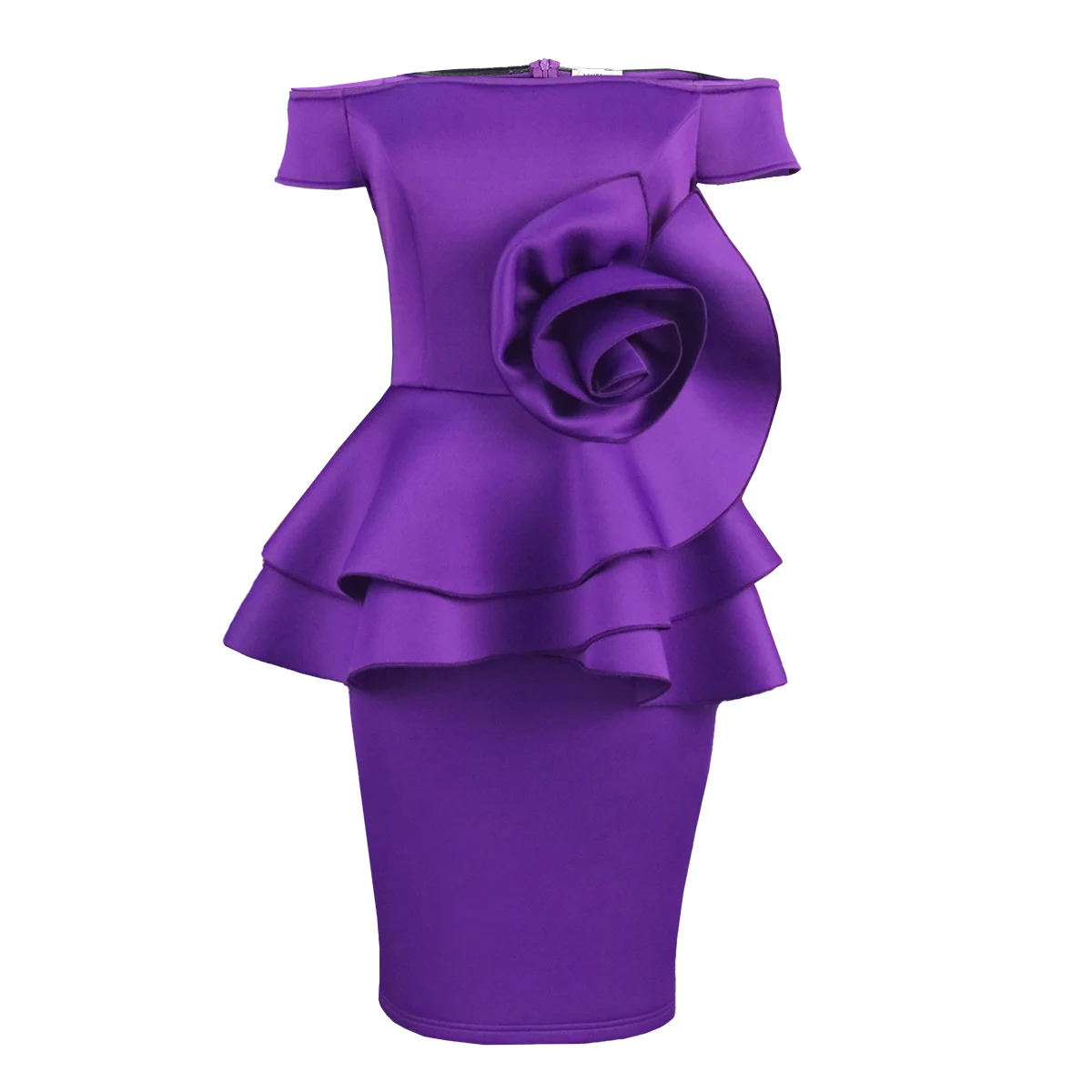 Plus Size Women's Dress One-shoulder Three-dimensional Decorative Sexy Dress Party Dress 3D Flower Fake Two-piece One-step Dress
