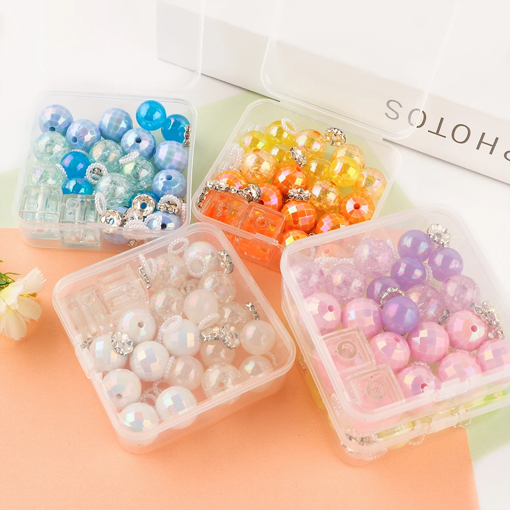 Блестящие жемчужные бусины 1 комплект акриловые Круглые для изготовления