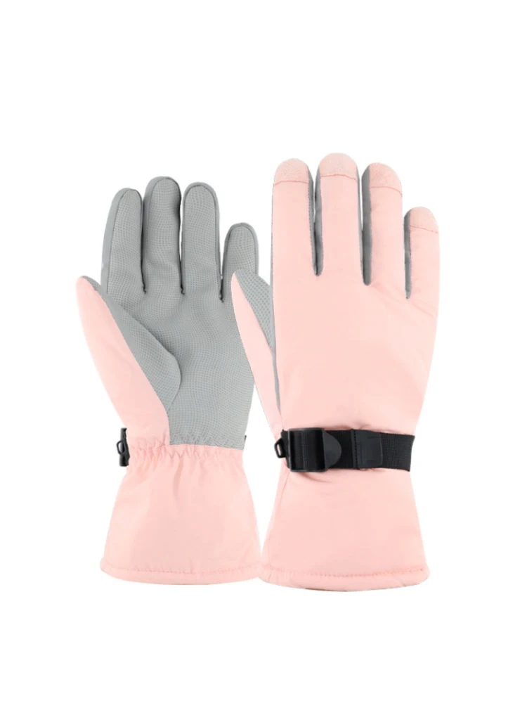 Men's and Women's Ski Gloves Wear resistant, waterproof, anti-skid, plush, warm gloves Winter outdoor riding gloves