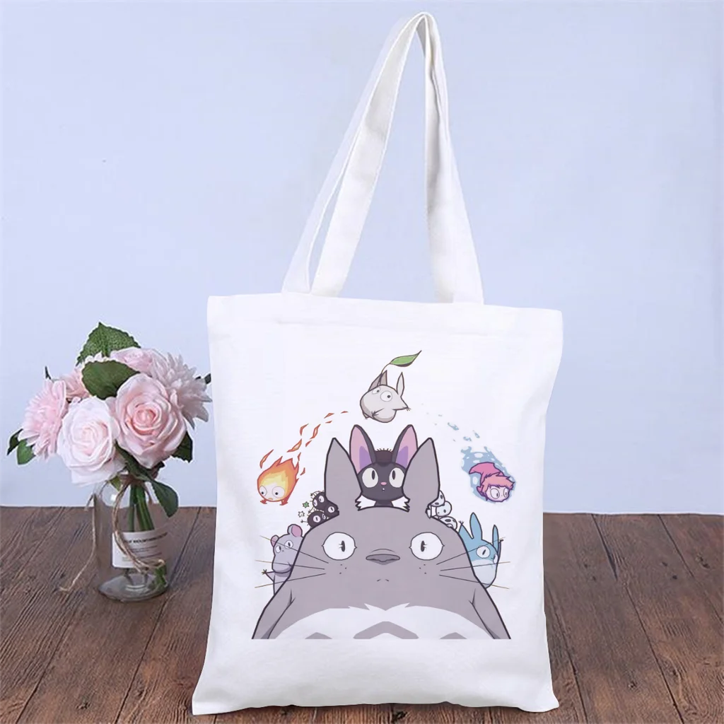 

CharactersHandbag My Neighbor Totoro Anime Movie Shoulder Canvas Bags Teen Storage Pocket Shopper HandBag Vintage Pouch Tote Bag