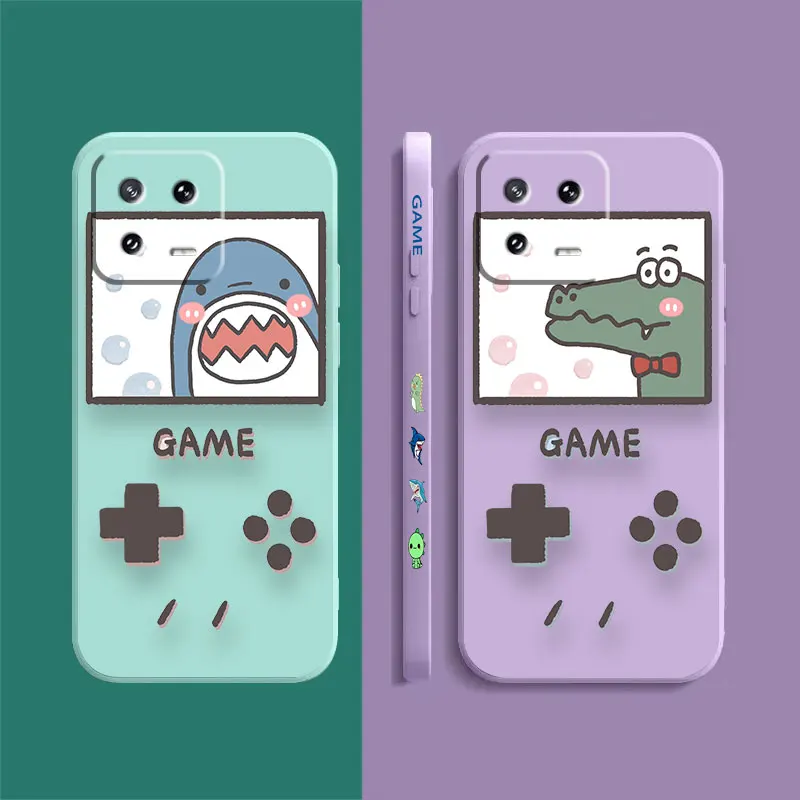 Case For Xiaomi PCOO F3 F4 F5 M3 M4 M5 X3 X4 X5 MIX 3 4 Black Shark 5 GT Pro 4G 5G Case Funda Shell Game Cartoon Shark Dinosaur