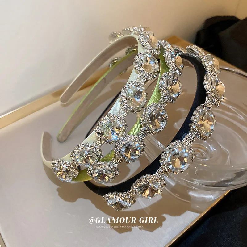 

New Style Diamond Inlaid Geometric Hair Hoop Fashionable Design Sense High Skull Top Pressure Clip Temperament Light Luxury
