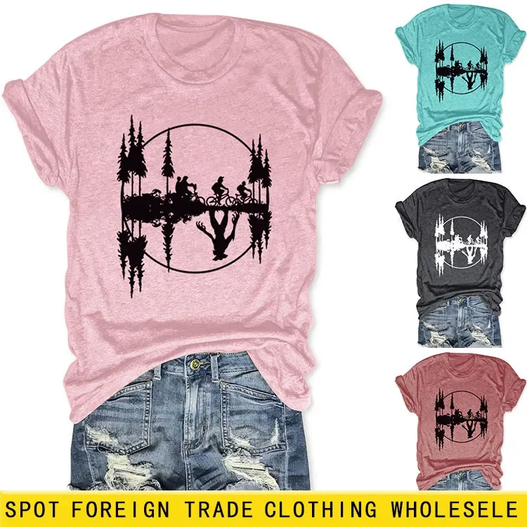 Fashionable Women's Clothing Round Neck Short Sleeve Casual T-shirt Printing