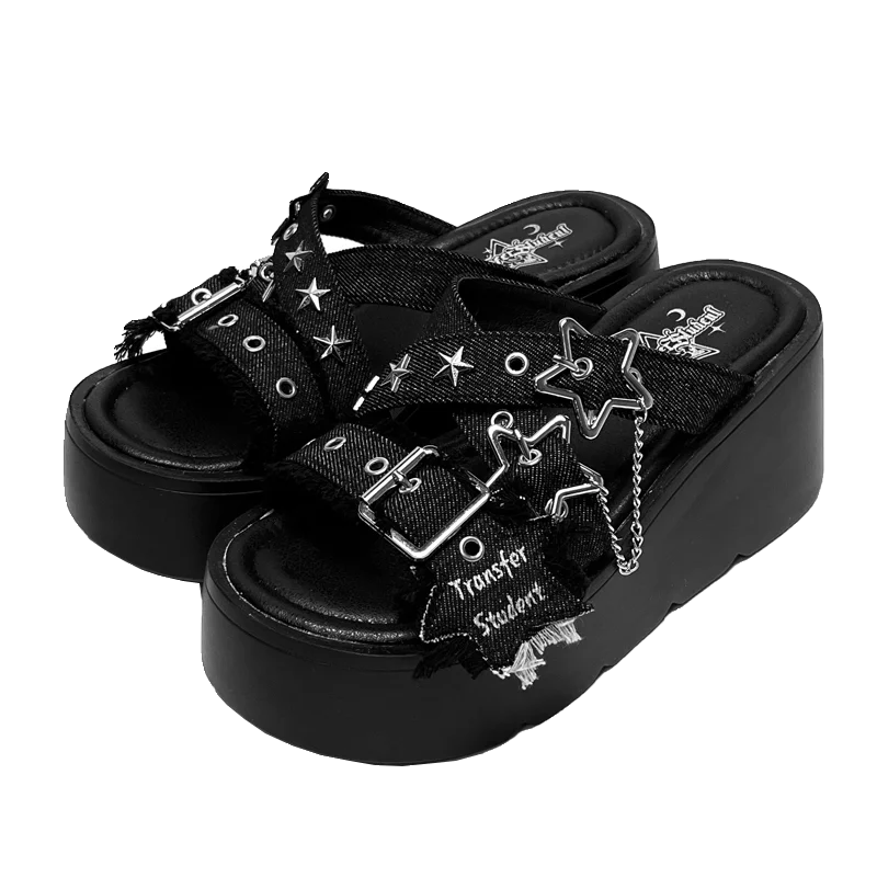 Оригинальные тапочки Y2K на платформе азиатской культуры популярные сандалии для