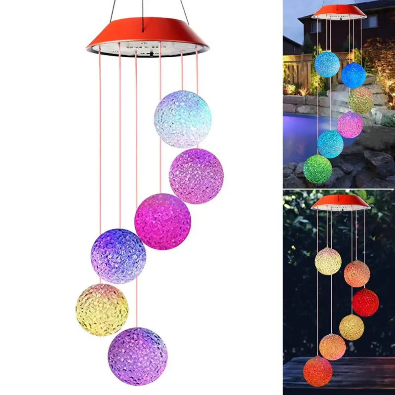 

Portable Color Changing Spiral Spinner Household Solar Powered LED Wind Chime, Windchime Outdoor Decorative Windbell Light