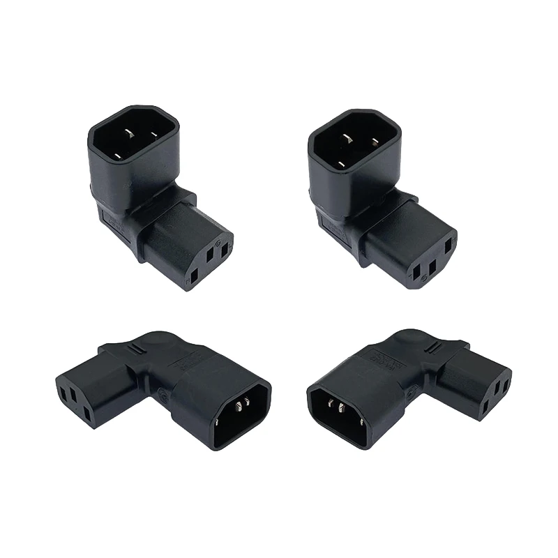 

10A 3Pin IEC Connector Down UP 90 Angled IEC 320 C14 Male To C13 Female Power Adapter AC Plug For LCD LED Wall Mount TV