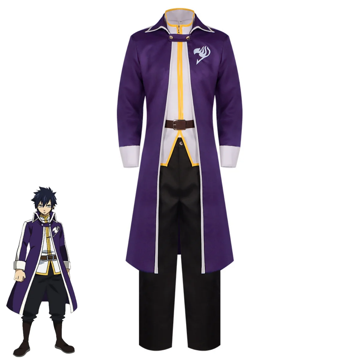 Аниме FAIRY TAIL серый карнавальный костюм Fullbuster Slayers с длинными рукавами фиолетовое