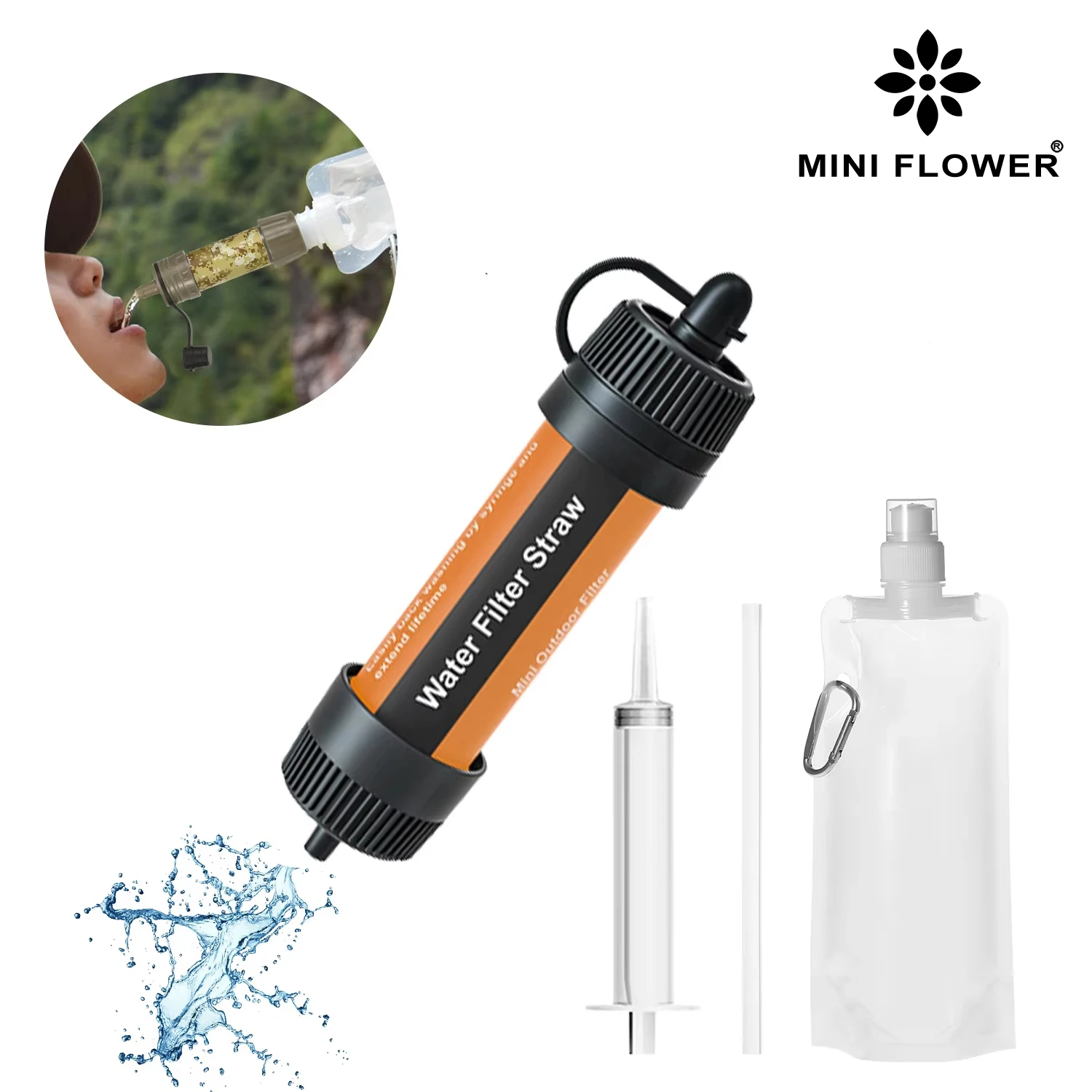 Открытый мини-фильтр для воды соломенный очиститель кемпинга портативный