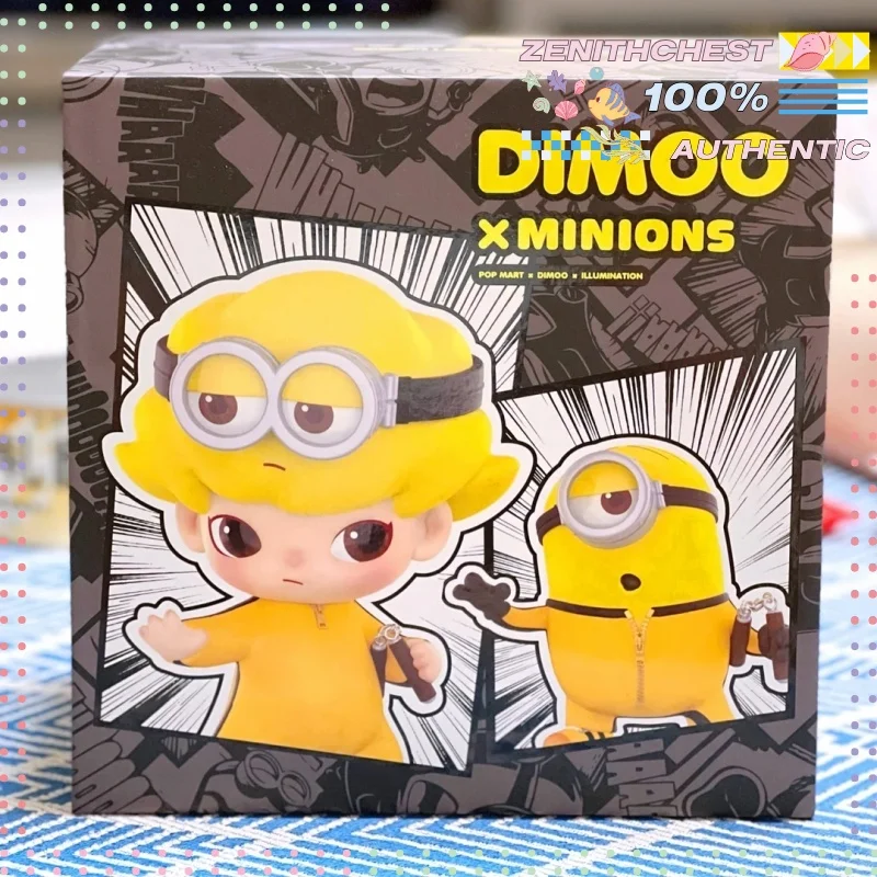 Фото Коллекционная фигурка POP MART Dimoo x Minions: Милый настольный декор, модный акцент для дома, креативный повседневный подарок, персонализированный. №4