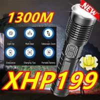 800000 glare xhp199 most powerful led flashlight 18650 or 26650 usb led torch xhp50 xhp70 lantern 18650 hunting lamp hand light