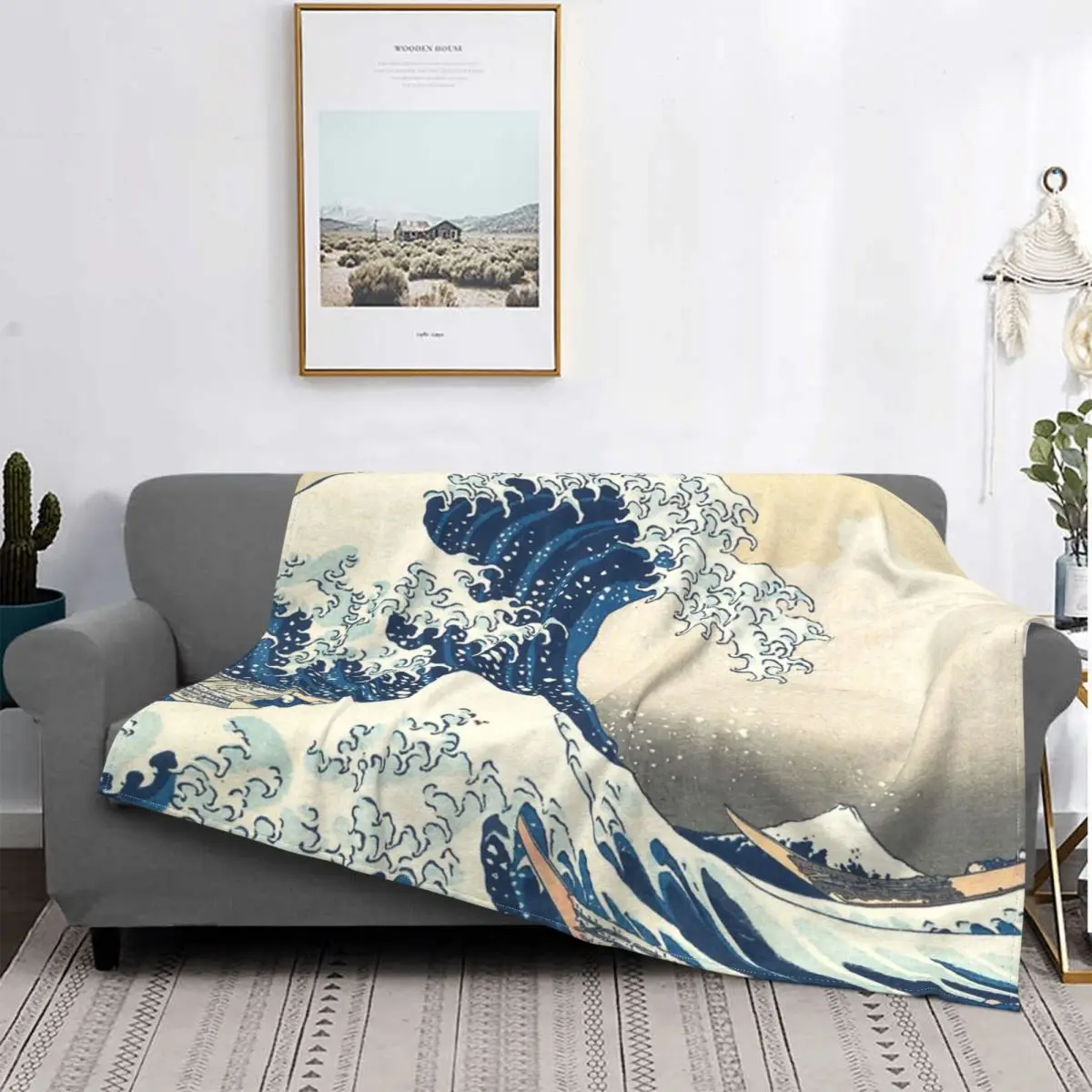 

The Great Wave Of Kanagawa Blanket Bedspread On The Bed Quilt Bed Blanket For Double Bed Decorative Sofa Blankets