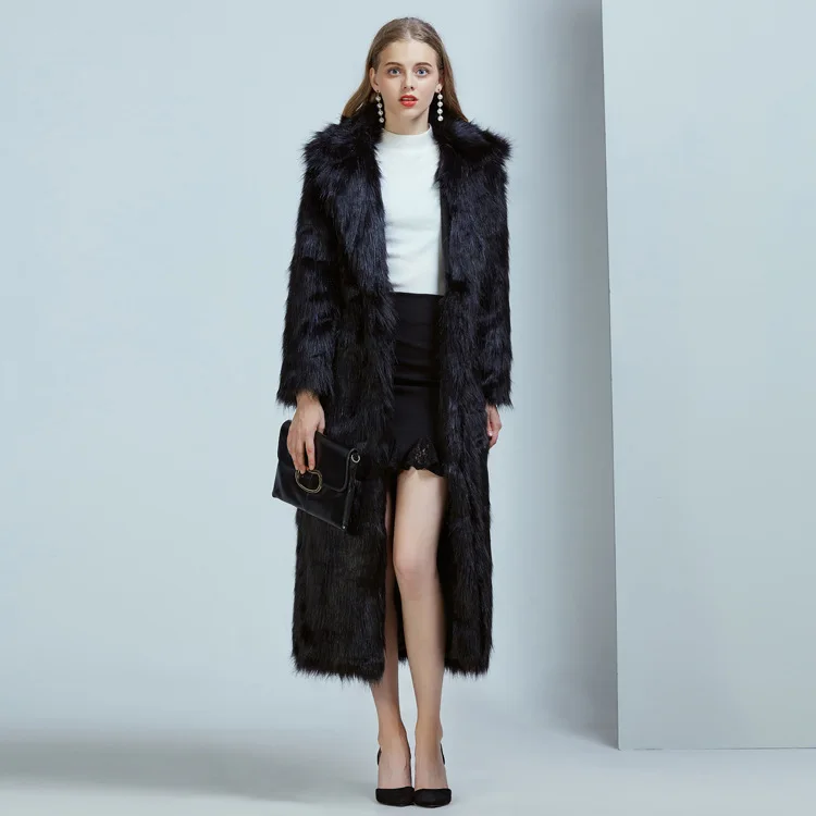 Fur Imitation Fur Fox Fur Super Long Suit Collar Furry Coat Winter Coat Women  Fur Coat Women  Long Fur Coat  Faux Fur Coat enlarge
