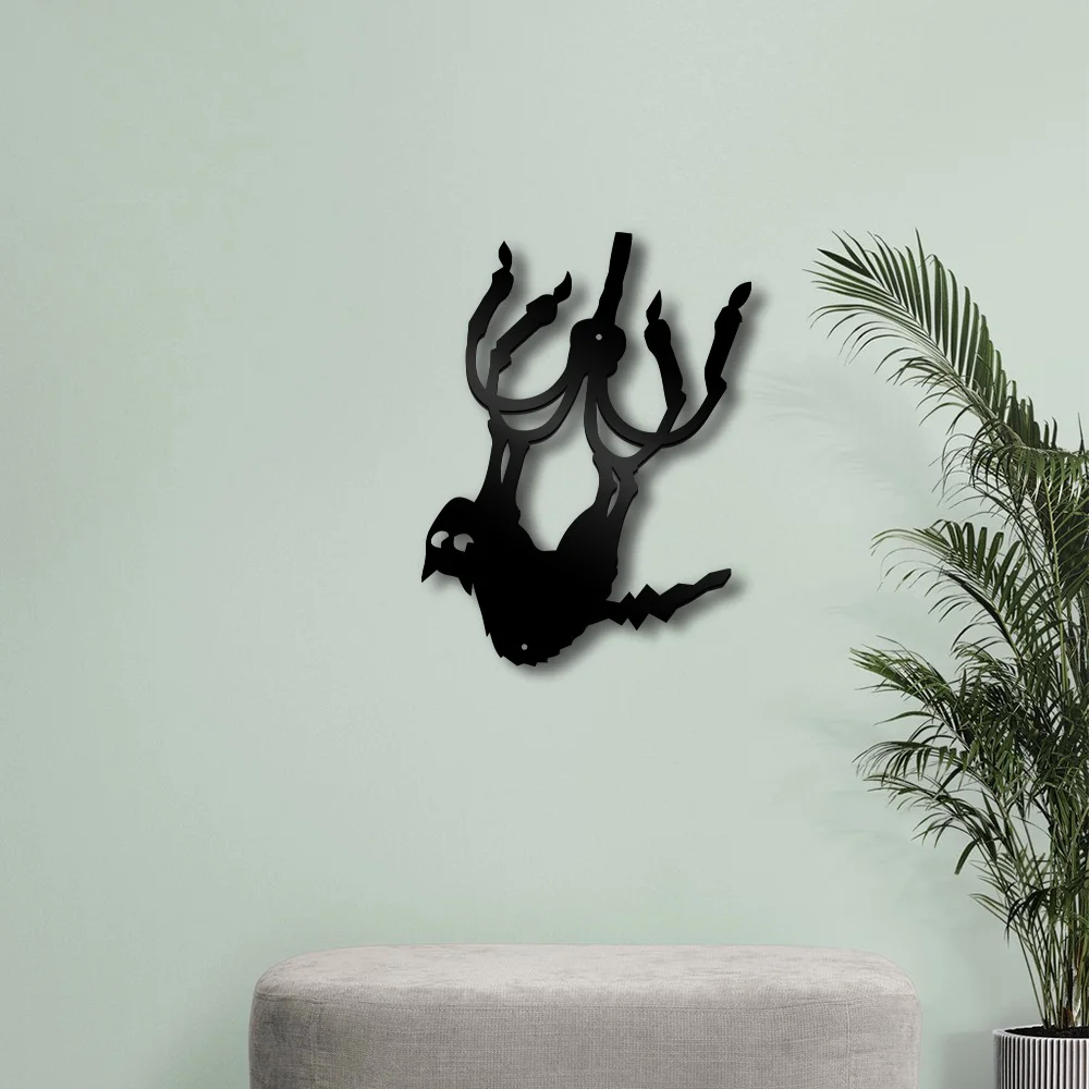 1 Шт. Металлический Настенный Декор Кошка И Люстра Художественная Скульптура