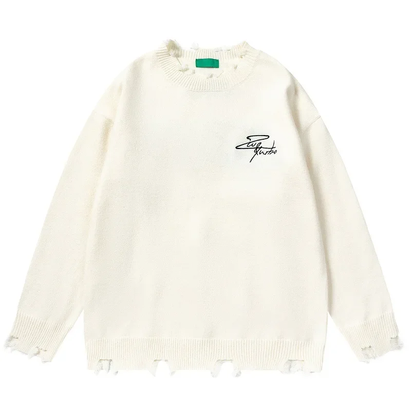 Модный уникальный крекер Khakimen's Wear Свободный осенний свитер оптом Молодежный