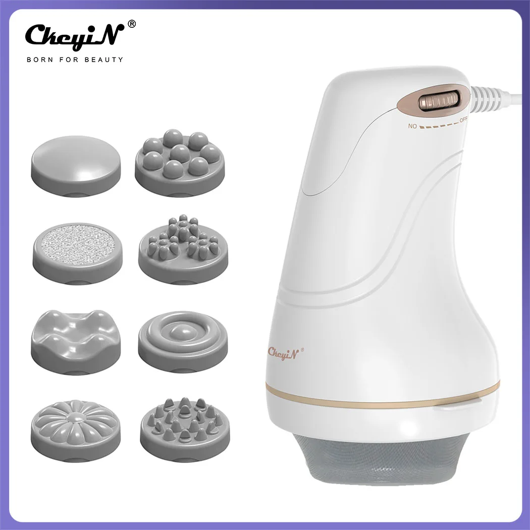 

CkeyiN Body Electric Care Massager Low Noise Multiple Massage Heads Neck Waist Fat Pushing Fat Reducer Handheld Portabl Massager