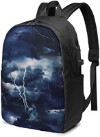storm lightning laptop backpack 17 inch business school backpack with usb charging port and headphone interface backpack