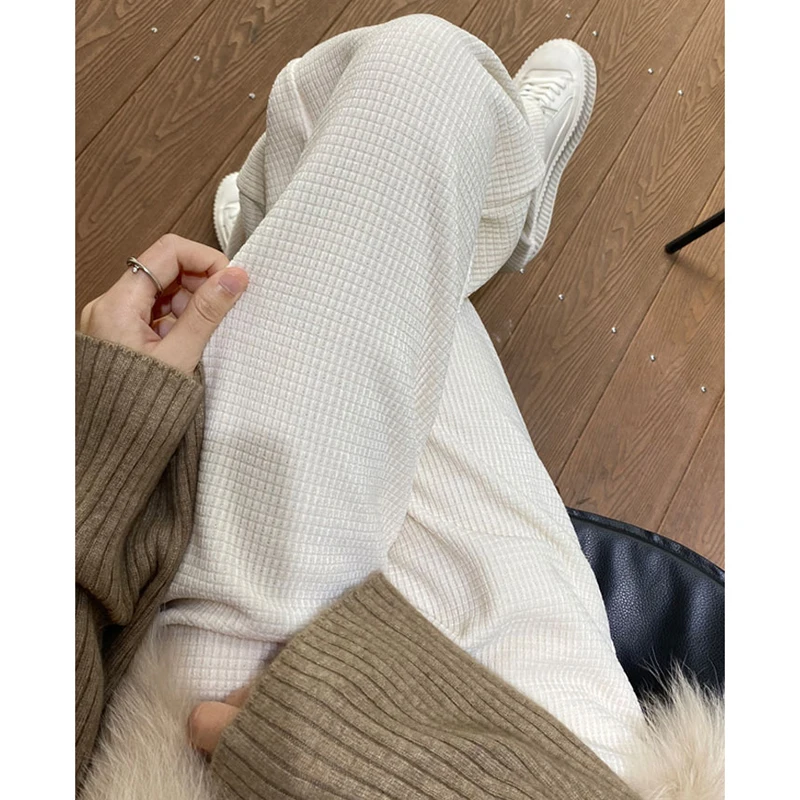 

Spring and Autumn Wide Leg Trousers for Women Casual Solid High Waist Pants Winter Office Lady Black Women Trousers Femme 24332