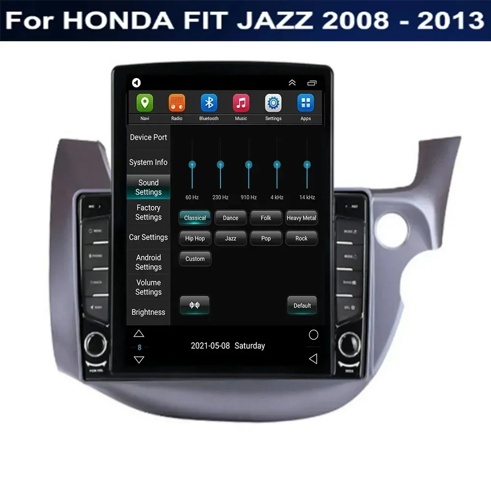 9 7-дюймовый Android 14 для HONDA FIT JAZZ 2008-2013 RHD Tesla Тип Автомобильный радиоприемник