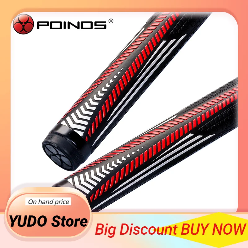 POINOS DY Billirad Pool Cue13mm Tip Billiard Stick Kit Silicone Wrap High-quality Professional Billiar For Beginner Black 8