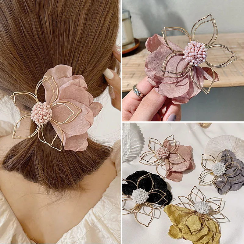 

Vikar New Fashion Summer Flower Hair Clips 2022 Female Elegant Sweet Metal Hairpins Barrette Girls Hair Accessories