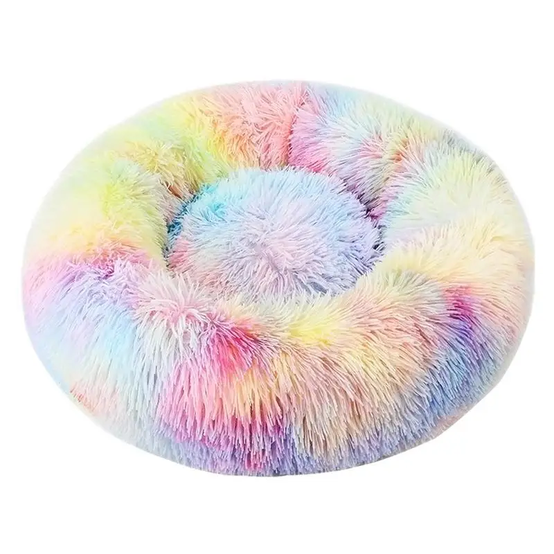 

Round Donut Cat Bed Round Cat Bed Cushion Pet Faux Bed Cat Cushion Bed With Comfy Plush For Cats And Dogs Sleeping Resting
