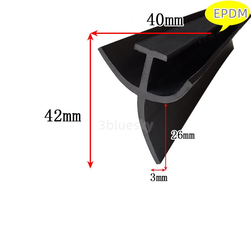 Крышка зазора EPDM Резиновая Т-лента Стекло Металл Дерево край Encloser Щит Автомобильный Кабель Солнечные фотоэлектрические уплотнительные прокладки 40x42 мм черный