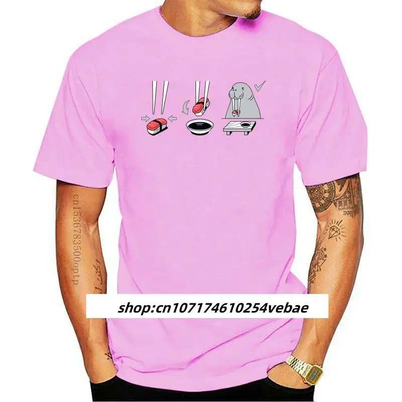

Новая футболка для влюбленных суши, еды, моржан, Туск, Северный полюс, рыба, лосось, рис, соевый соус, смешной юмор
