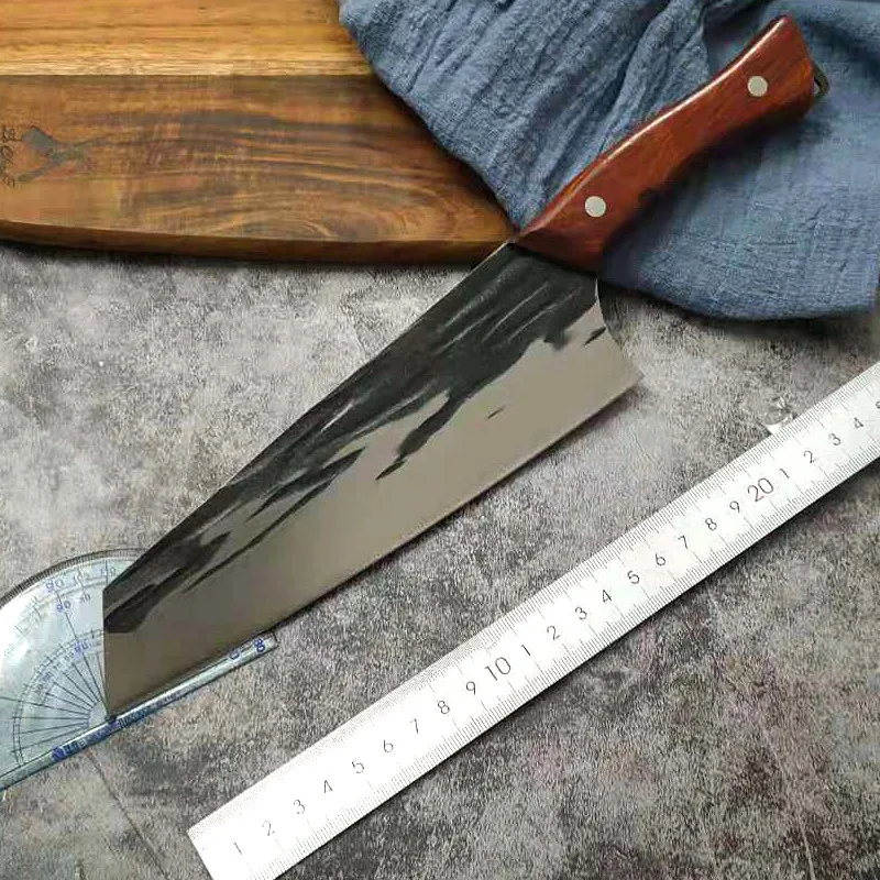 

8-дюймовый японский шеф-нож ручной работы, кованый кухонный нож Kiritsuke из нержавеющей стали для нарезки мяса, рыбы, овощей