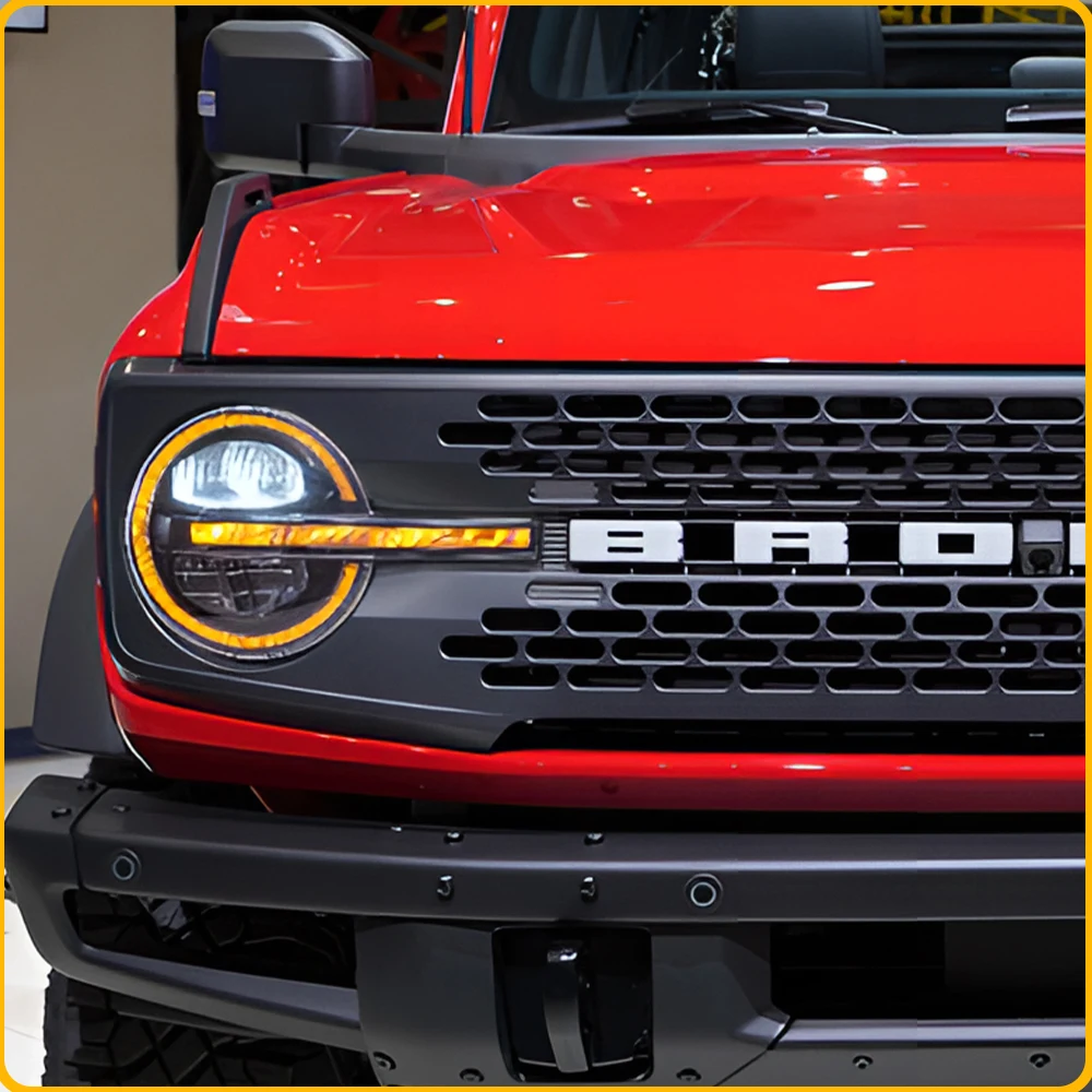 Светодиодные фары дневного света (DRL) в сборе для Ford Bronco U725 2021-2024, с проекционными линзами, система Plug and Play, автомобильные аксессуары. (art.: 3920dd415486d) - 3920dd415486d