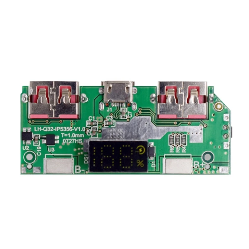 

18650 Lithium Battery Digital Display Charging Module 5v3a Dual Usb Output Led Display Booster Module