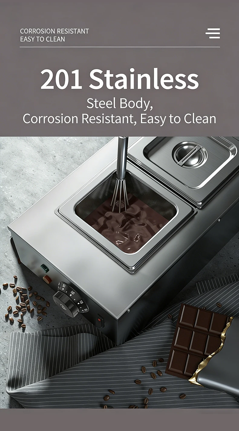 Фото Коммерческий умный аппарат для плавления шоколада HENITUER C11854 с точным контролем температуры и циркуляцией горячего воздуха №5