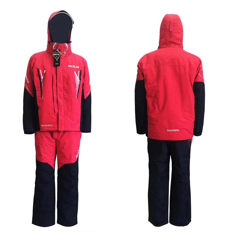 

2023 New Brand Fishing Clothing Men Outdoors Winter Thick Waterproof Warm Hooded Jacket Long Pants Rock Fishing Two-piece Suit